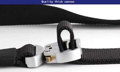 125cm nylon tactical belt with aluminium alloy buckle in black, brown, or green
