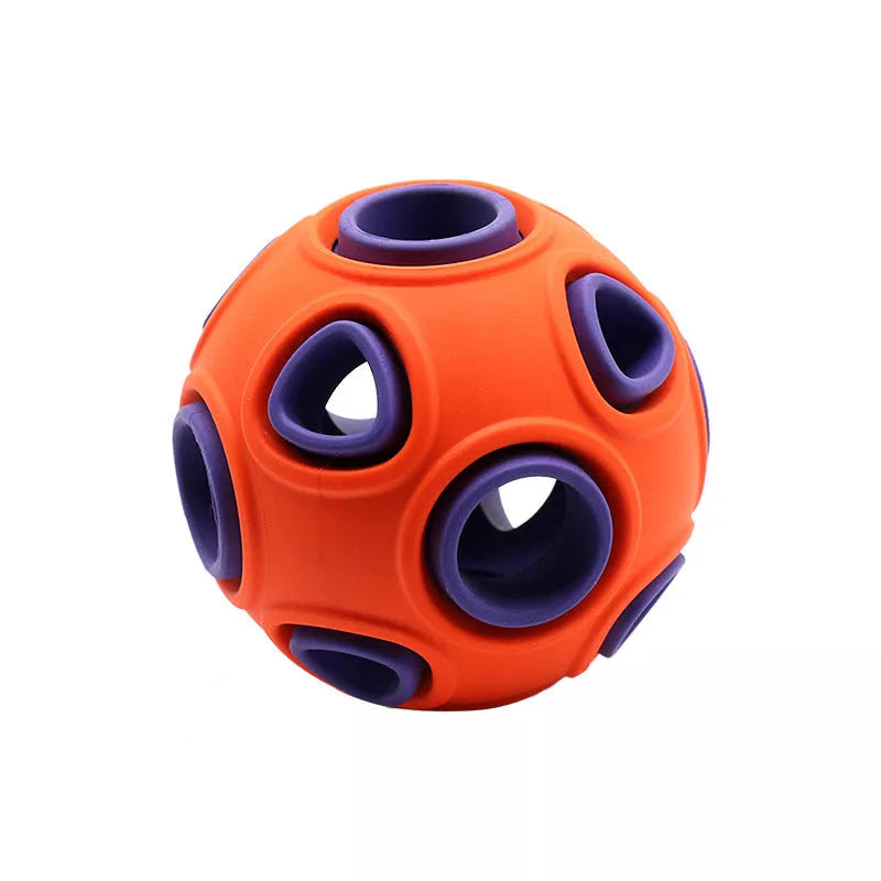 Luminous Sounding Dog Toy Ball in blue and orange, featuring light-up and sound capabilities for dogs