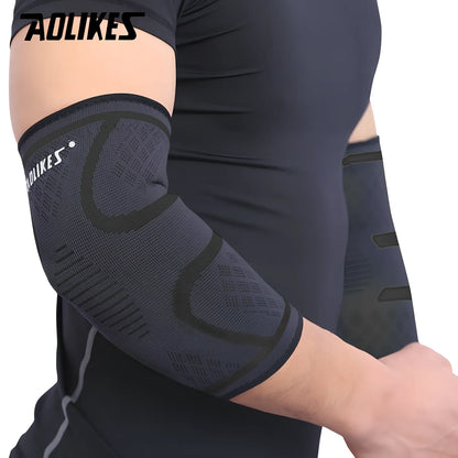 AOLIKES black elbow support with latex silk lining for basketball and volleyball sports compression