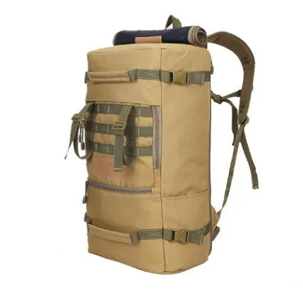 50L military tactical backpack in Camo Sand, Digital Camo, Khaki, Military Green, White Camouflage, and Black, 30 x 56 x 19cm