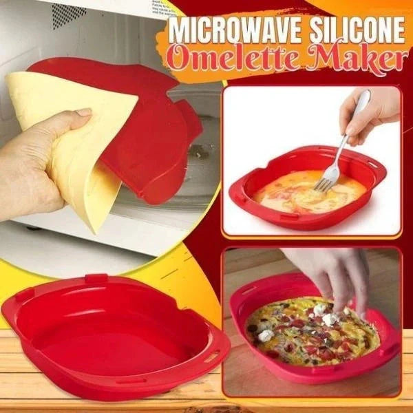 Red Microwave Silicone Omelette Maker for quick, healthy breakfasts