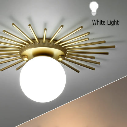 Iron corridor balcony ceiling lamp with abnormal-shaped shade in 25cm and 35cm sizes