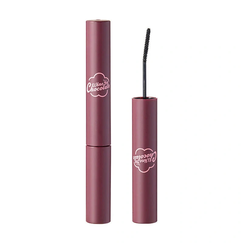 Red Wine Chocolate Mascara with slim brush for precise application