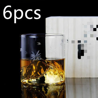 Japanese whiskey glass with 200ml capacity, heat-resistant transparent glass, 73mm height