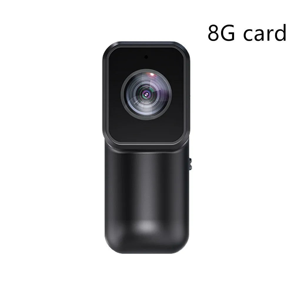 Black mini WiFi sports camera recorder 61.5x27x27mm with wristband riding bracket, cycling bracket, back clip, and pet strap.