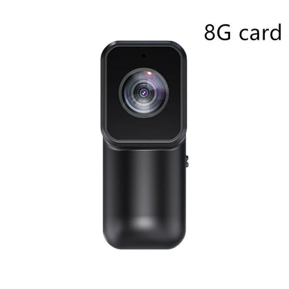 Black mini WiFi sports camera recorder 61.5x27x27mm with wristband riding bracket, cycling bracket, back clip, and pet strap.