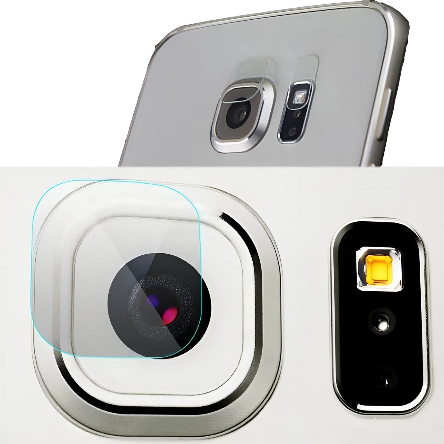 Tempered glass protective film for Samsung S7 Edge rear camera lens and flash