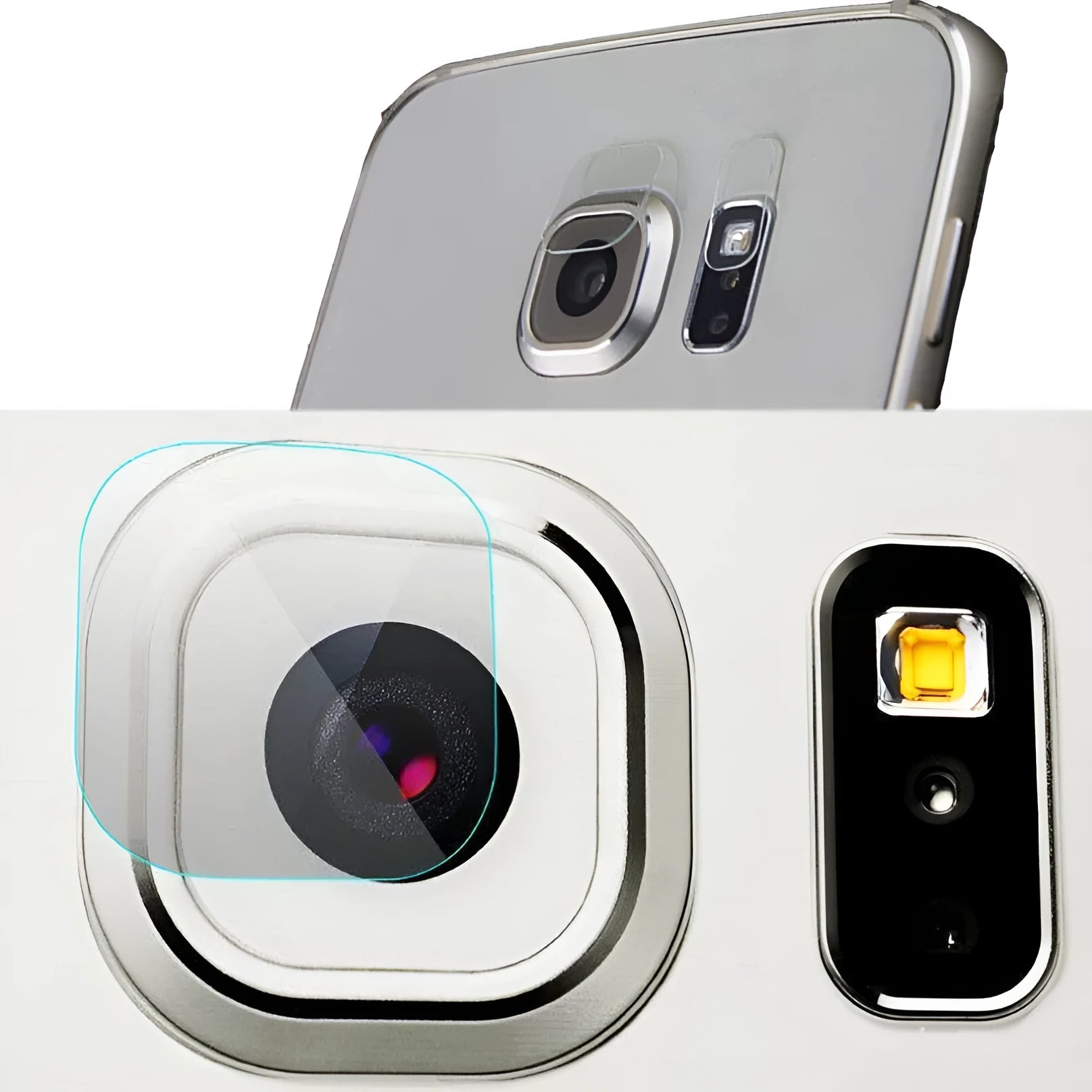 Tempered glass protective film for Samsung S7 Edge rear camera lens and flash