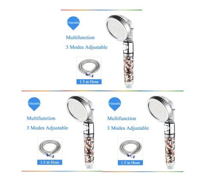 Household Negative Ion Pressurized Shower Head with adjustable modes and water-saving feature