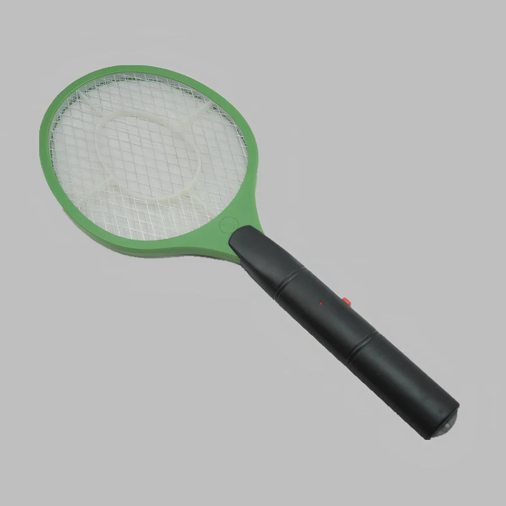 Portable black electric mosquito swatter with 3V grid, 20 cm foldable design for insect zapping