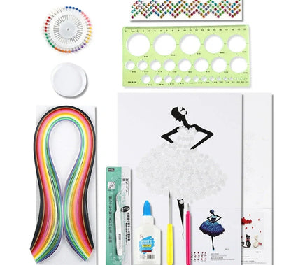 Premium DIY Paper Quilling Art Craft Kit with Vibrant Pre-cut Paper Strips, Essential Tools, and Detailed Instructions for Unique Handmade Projects