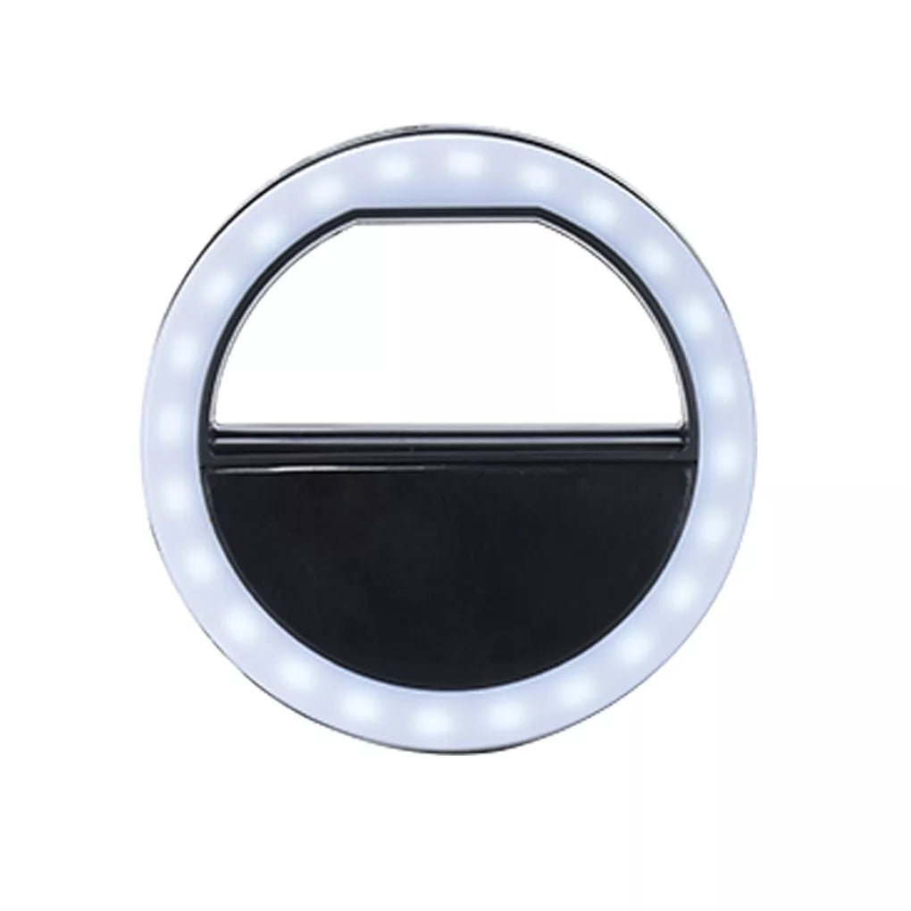 Adjustable LED ring light for mobile phones with three brightness levels