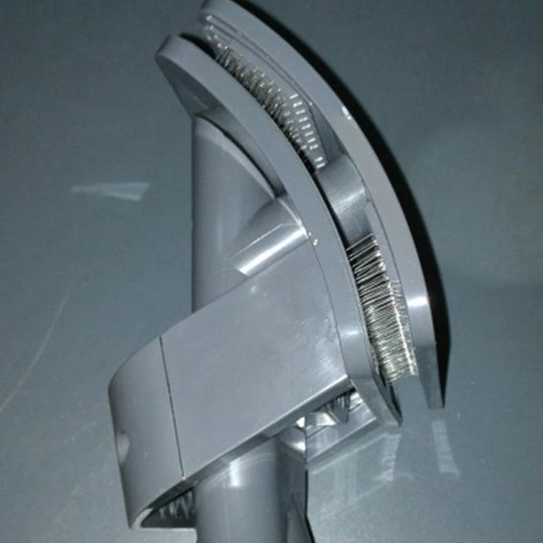 Deep grey pet grooming brush tool with vacuum cleaner attachment measuring 17x10cm