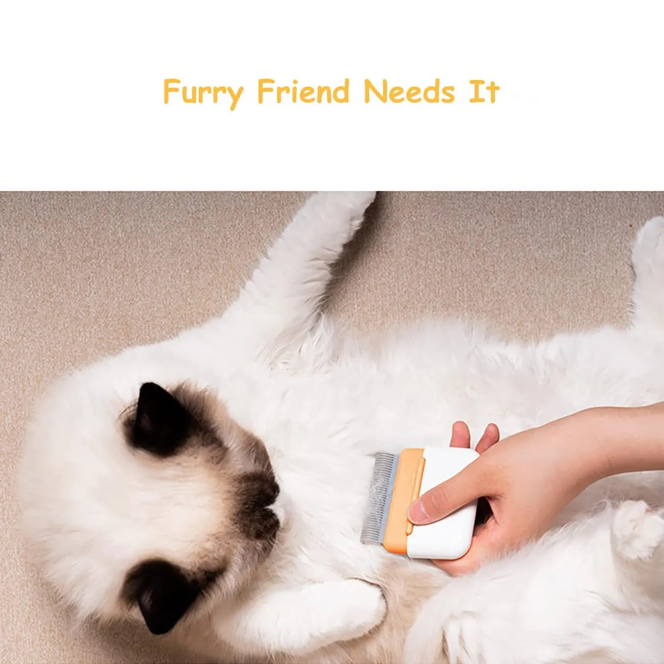 Blue double-sided pet grooming comb for cat and dog deshedding with portable design
