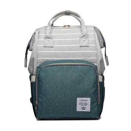 Oxford maternity nappy bag with 16-20L capacity, anti-theft design, bottle area, and multiple colour options