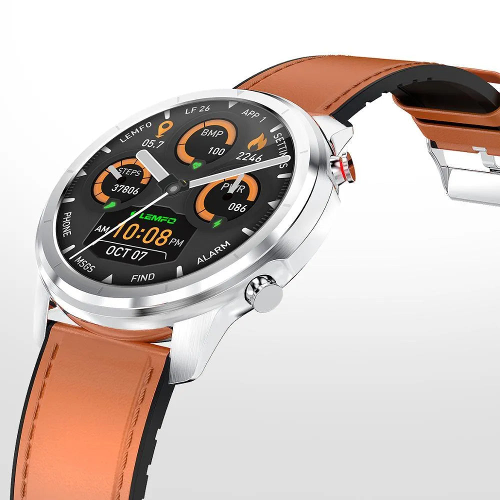 LEMFO LF26 smart bracelet with 1.3-inch screen showing fitness data on wrist