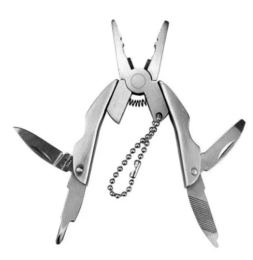 Compact mini multi-tool pliers with 2Cr13 steel construction for durability