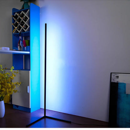 Corner floor lamp with aluminium alloy shade measuring 140cm height and 40cm diameter