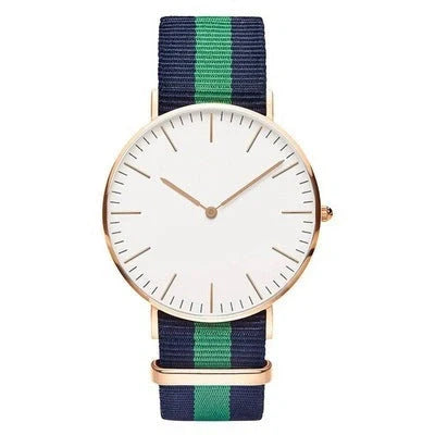 Nylon two-needle watch with quartz movement and stainless steel buckle