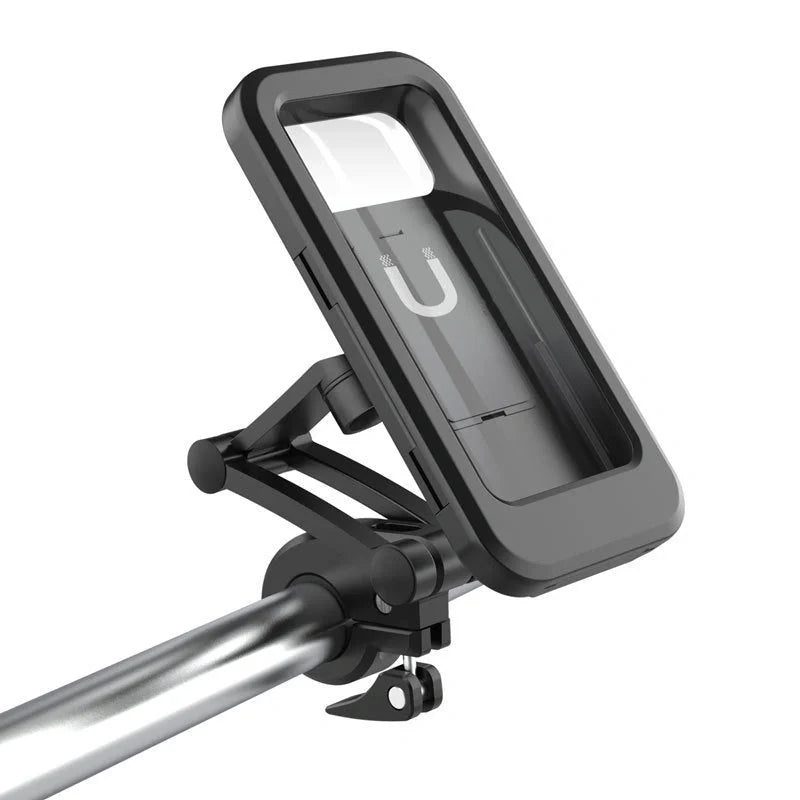360 Rotatable Waterproof Bike Phone Holder with Non-slip Clip on handlebar