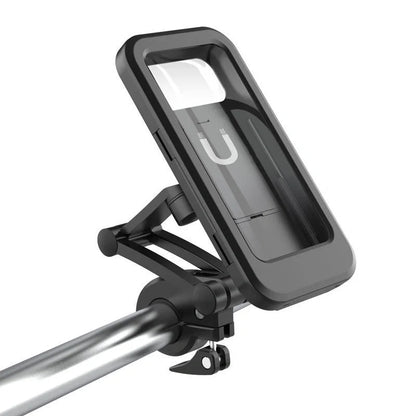 360 Rotatable Waterproof Bike Phone Holder with Non-slip Clip on handlebar