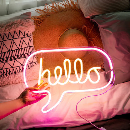 USB-powered LED neon wall lamp in flexible PVC with multiple colour options and design shapes