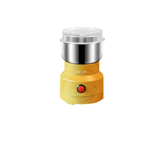 Versatile Electric Grain Grinder with stainless steel construction, transparent cover, and powerful 150-watt motor for grinding whole grains, coffee beans, and spices