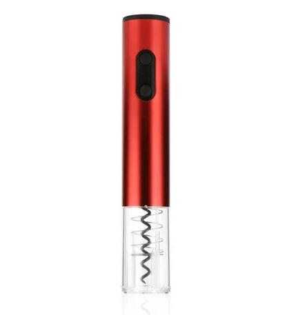 Silver automatic electric wine bottle opener with integrated foil cutter