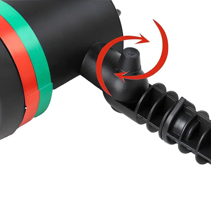 Black Christmas projection light with starry laser pattern on brick wall, 13.5cm unit with 29cm handle