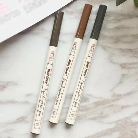 Music Flower Waterproof Eyebrow Pen with four-claw tip for natural-looking eyebrows