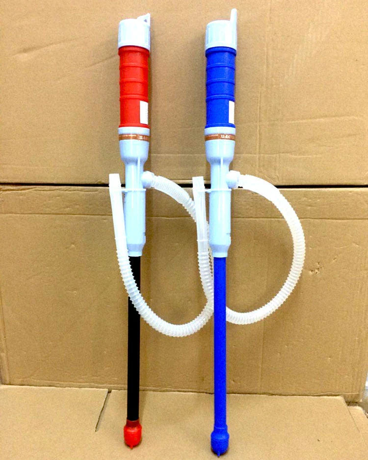 Powerful fuel transfer pump made of durable polypropylene for refueling cars, trucks, and small engine equipment