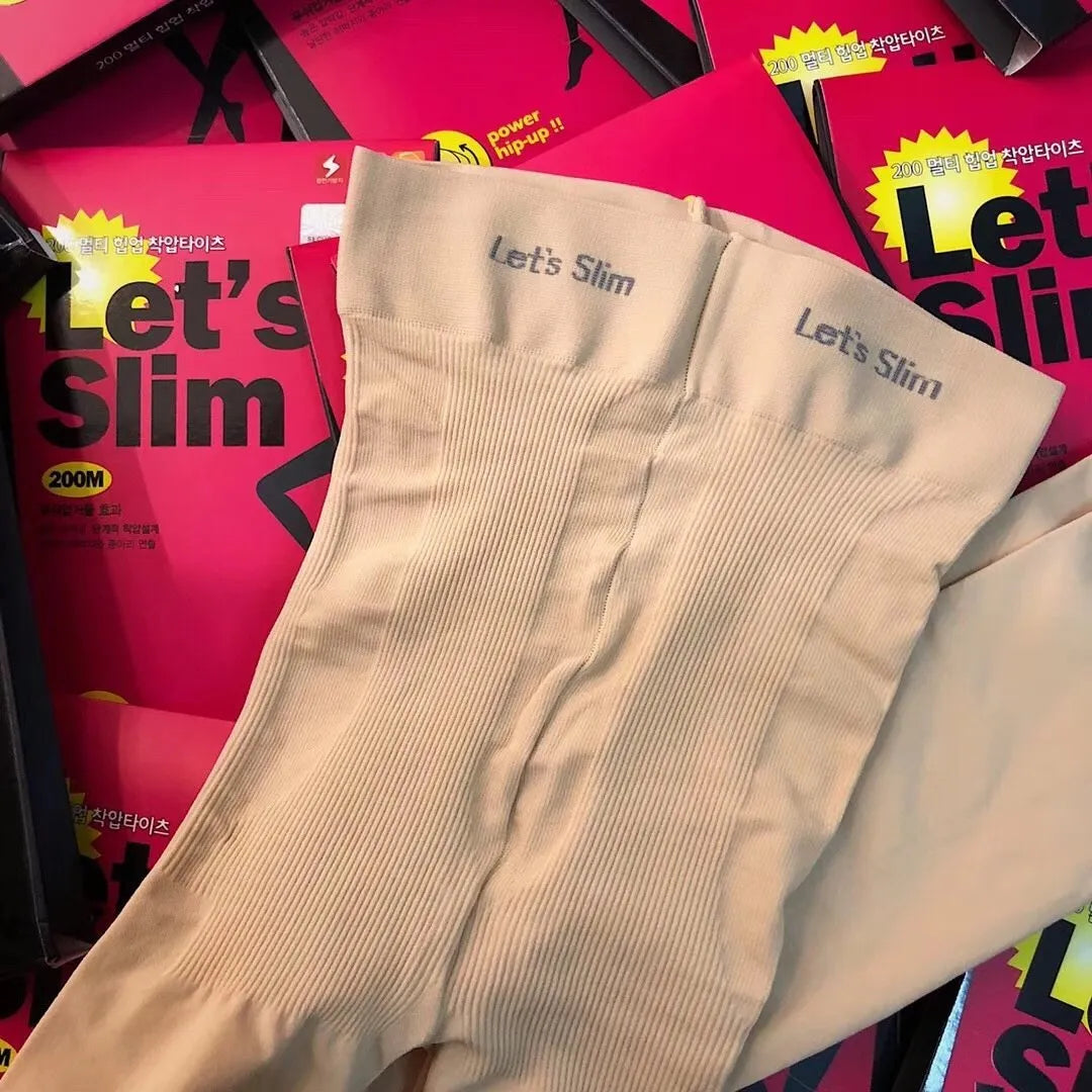 Beige stovepipe compression socks for hip and abdomen lifting support