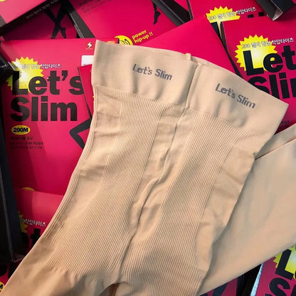 Beige stovepipe compression socks for hip and abdomen lifting support