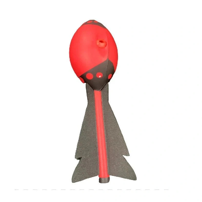 Red and yellow torpedo-shaped rocket javelin ball toy for children's outdoor throwing games