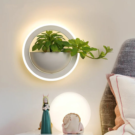 Modern minimalist circular wall light with 200mm diameter and LED illumination