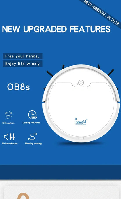 Black robot vacuum cleaner with compact 27.8cm square design and 6.8cm height for under-furniture cleaning