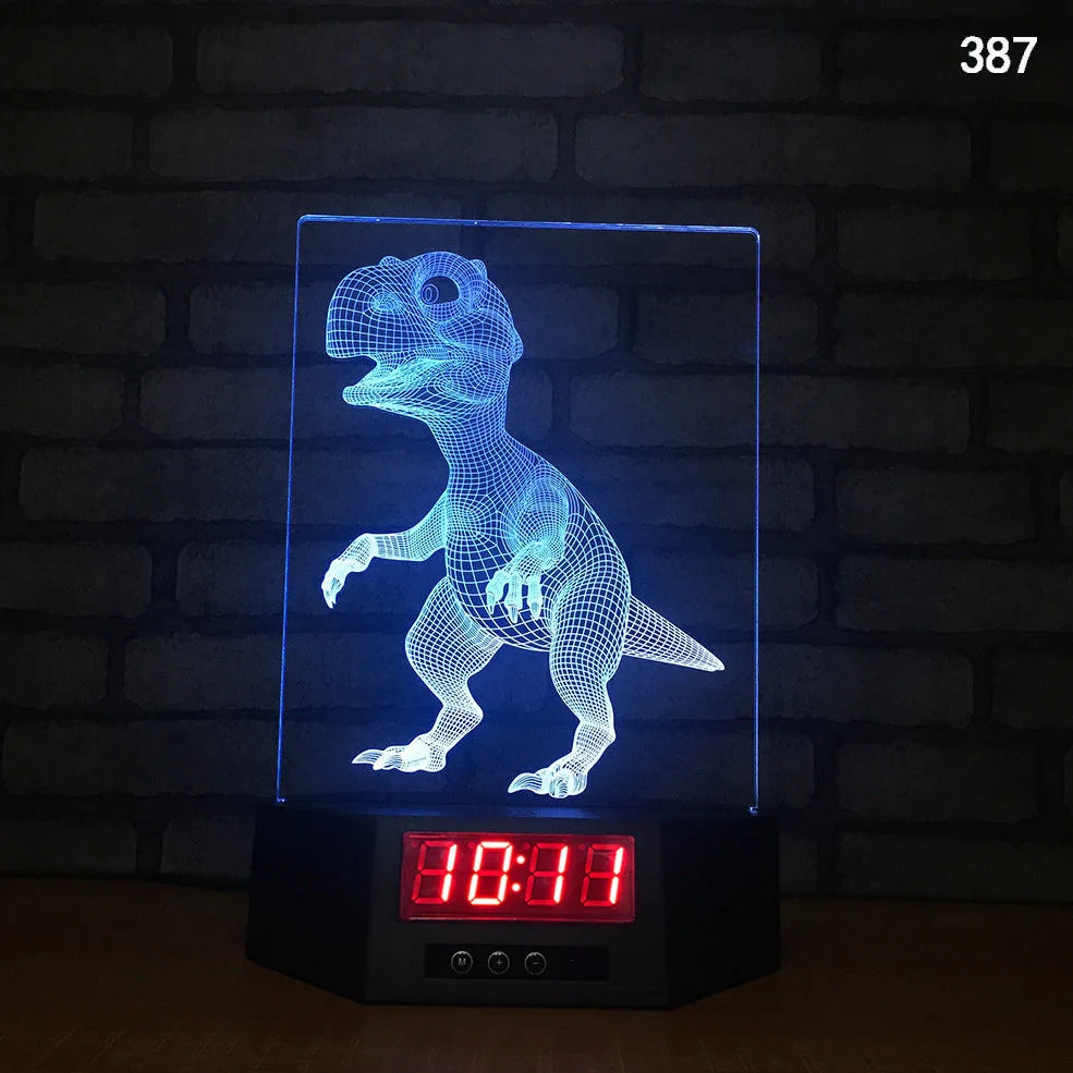 Blue dolphin-shaped table lamp with glowing 3D design and remote control on wooden surface
