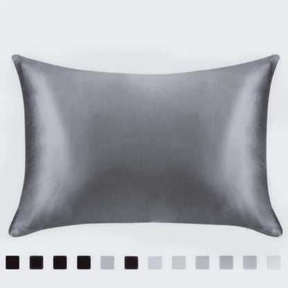 Luxurious satin pillowcases in various colors and sizes, offering soft and breathable comfort