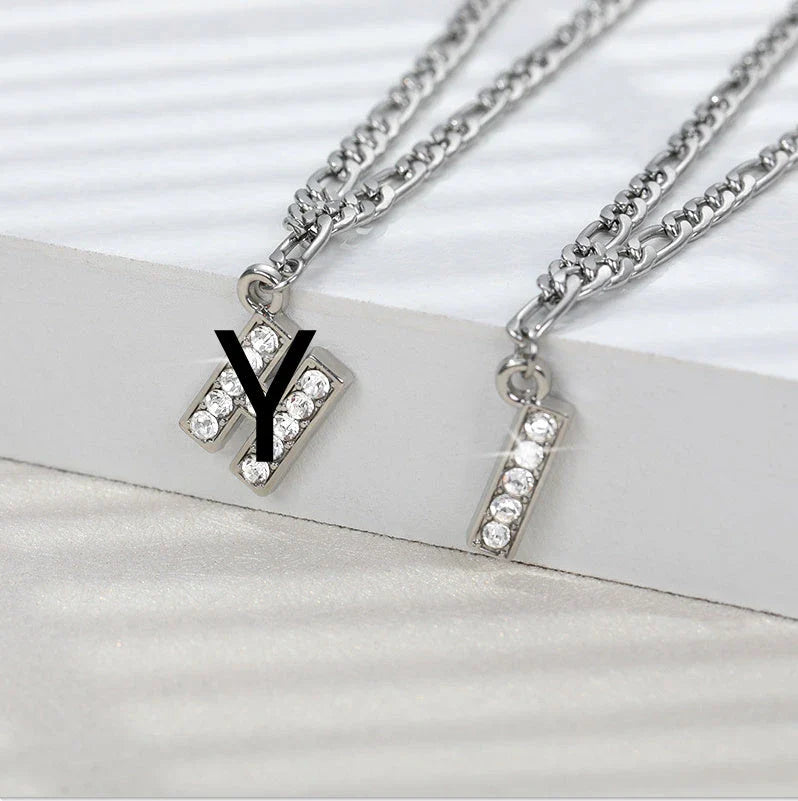 Personalized Stainless Steel Letter Anklet with Sparkling Zircon Accents