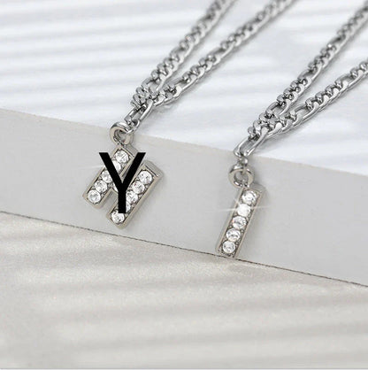 Personalized Stainless Steel Letter Anklet with Sparkling Zircon Accents