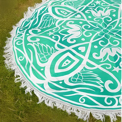 150cm Bohemian pattern beach towel with quick-dry polyester in five colour options