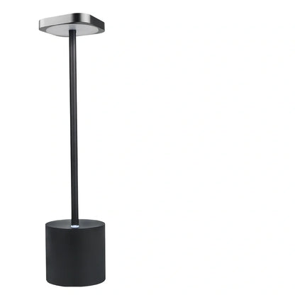 Gold LED table lamp with 38.5cm aluminium body and acrylic shadow showing 20 LED beads