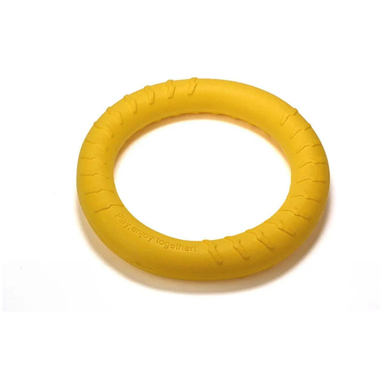 EVA Dog Training Toy Pull Ring in bright colors for interactive play and training