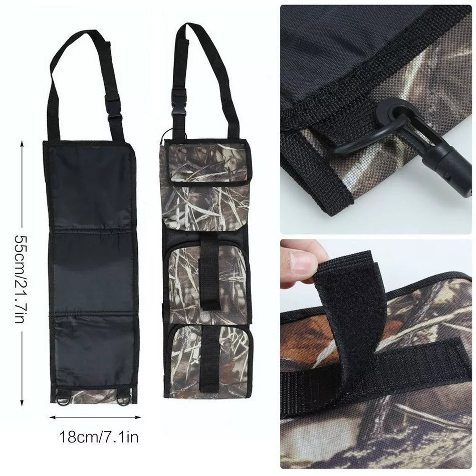 Black camouflage multifunctional car holster for front seat back organization