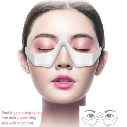Rechargeable eye massager with micro-current technology to reduce wrinkles, dark circles, and eye puffiness