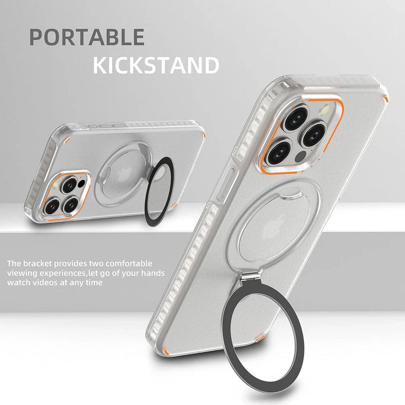 Magnetic Smartphone Case with Kickstand for MagSafe Wireless Charging