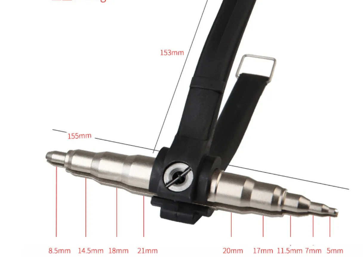 Manual tube expander tool for expanding 6-22mm copper refrigeration tubing, shown in silver finish.