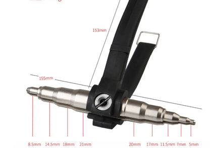 Manual tube expander tool for expanding 6-22mm copper refrigeration tubing, shown in silver finish.