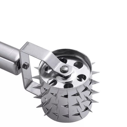 Stainless steel meat hammer with puncture wheel for tenderizing meat