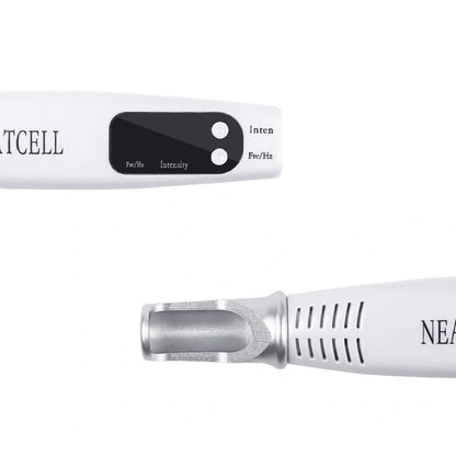 Blue home picosecond laser mole pen with adjustable intensity buttons and dual light therapy modes for skin treatment